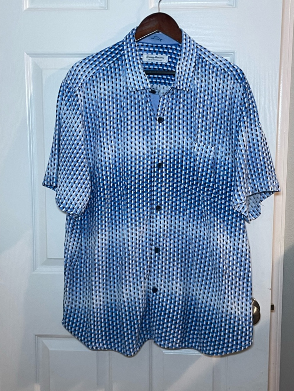 Tommy Bahama Veracruz Cay Ombré Geometric Short-Sleeve Shirt XL